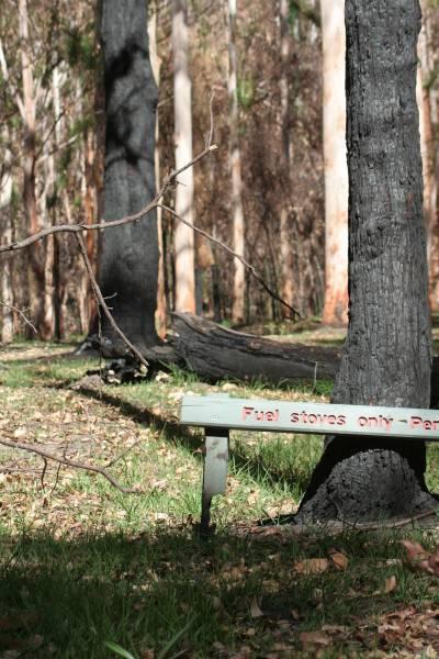 burned sign, Acacia Flat