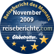 Auszeichnung von reiseberichte.com November 2009